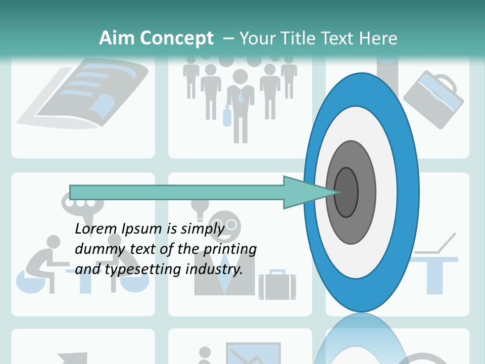 A Set Of Business Icons On A Blue Background PowerPoint Template