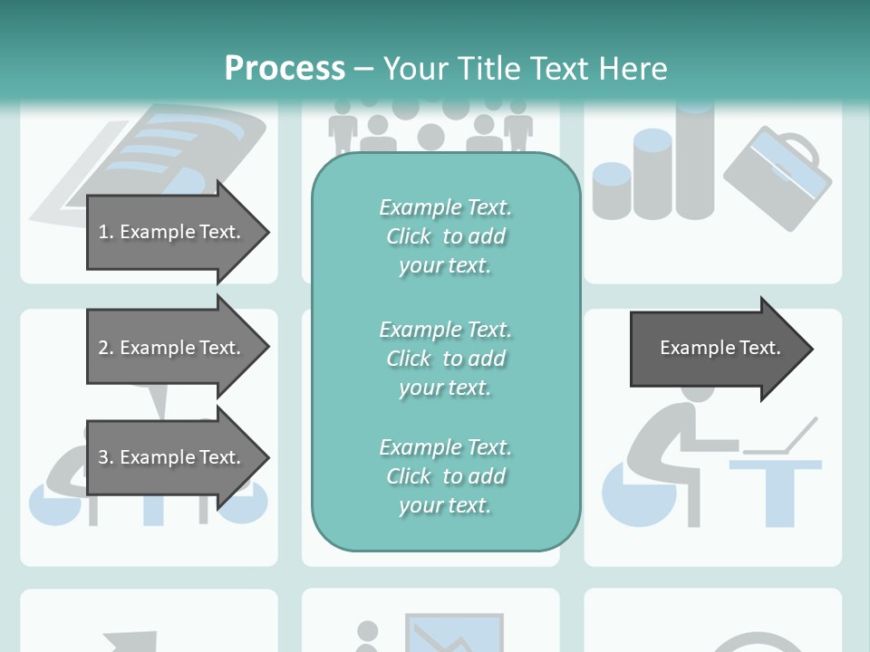 A Set Of Business Icons On A Blue Background PowerPoint Template