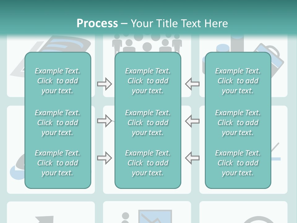 A Set Of Business Icons On A Blue Background PowerPoint Template