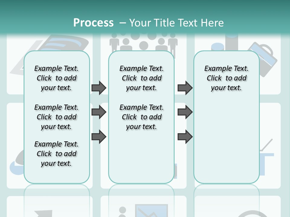 A Set Of Business Icons On A Blue Background PowerPoint Template