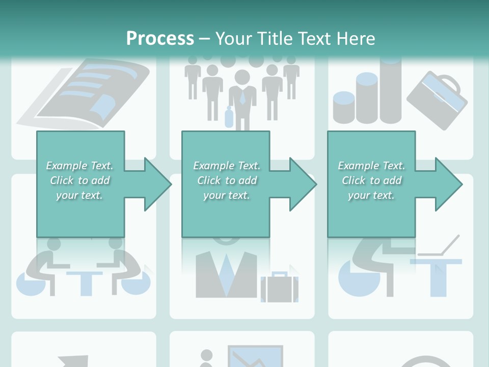 A Set Of Business Icons On A Blue Background PowerPoint Template