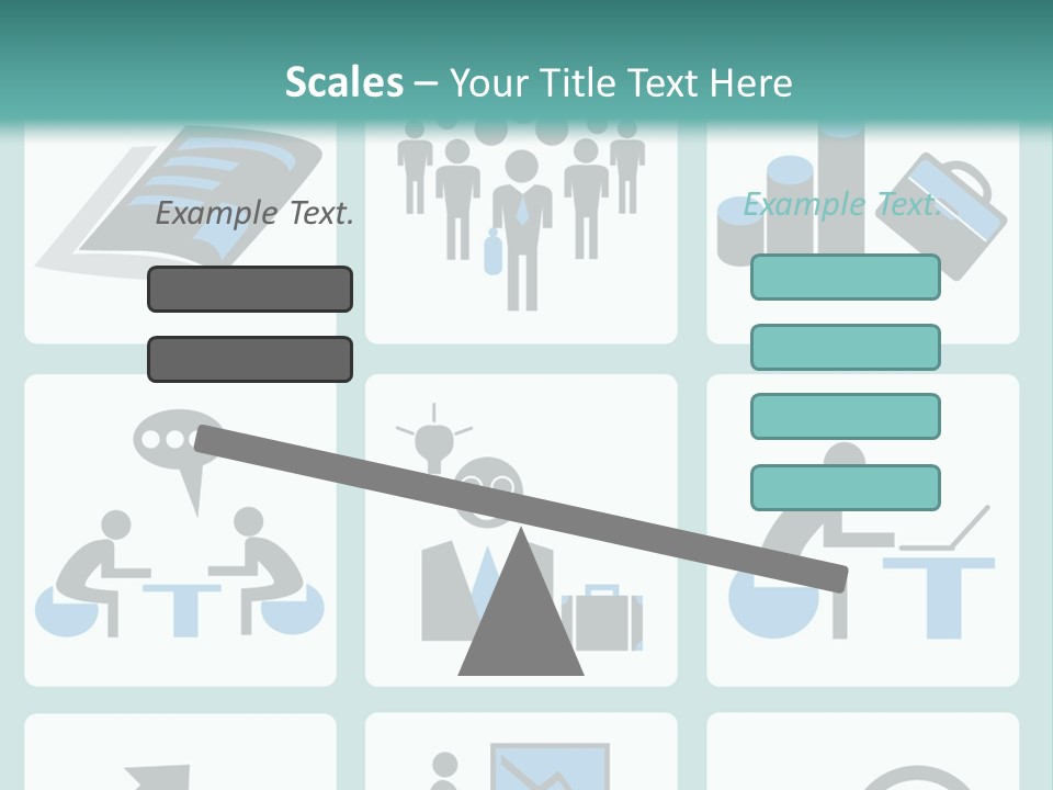 A Set Of Business Icons On A Blue Background PowerPoint Template