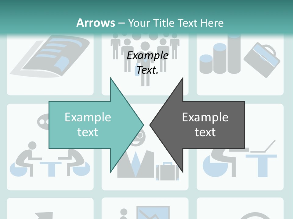 A Set Of Business Icons On A Blue Background PowerPoint Template
