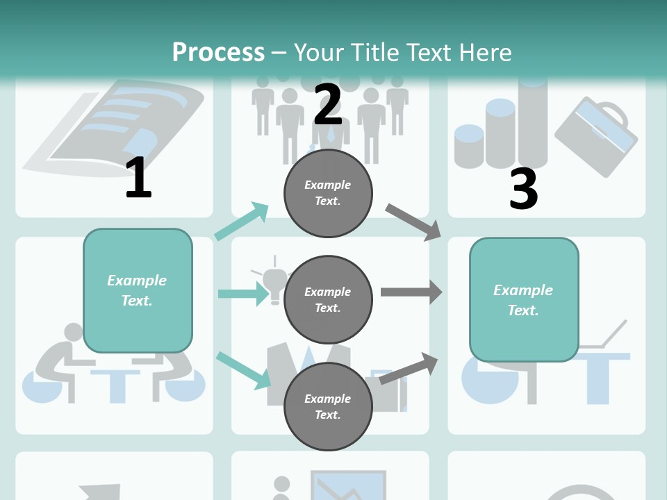 A Set Of Business Icons On A Blue Background PowerPoint Template
