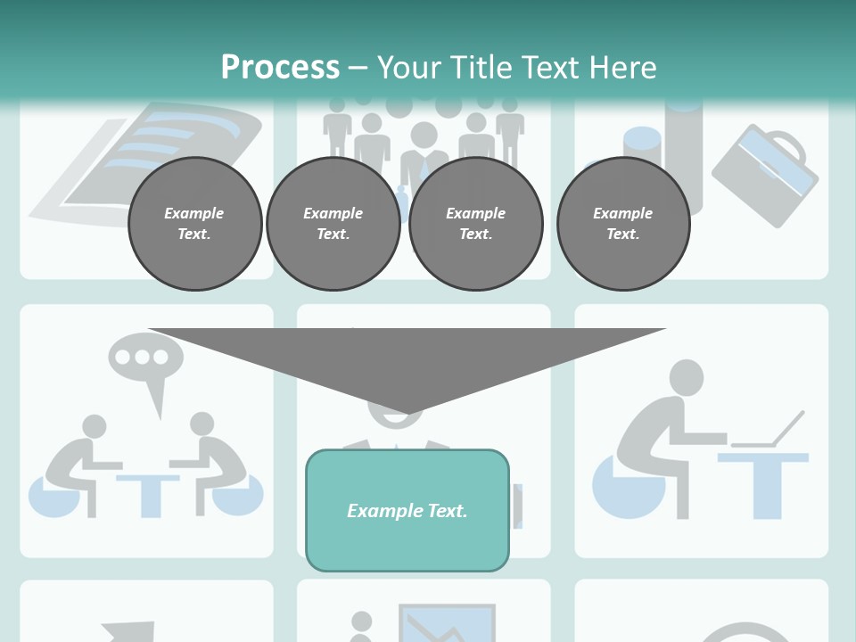 A Set Of Business Icons On A Blue Background PowerPoint Template