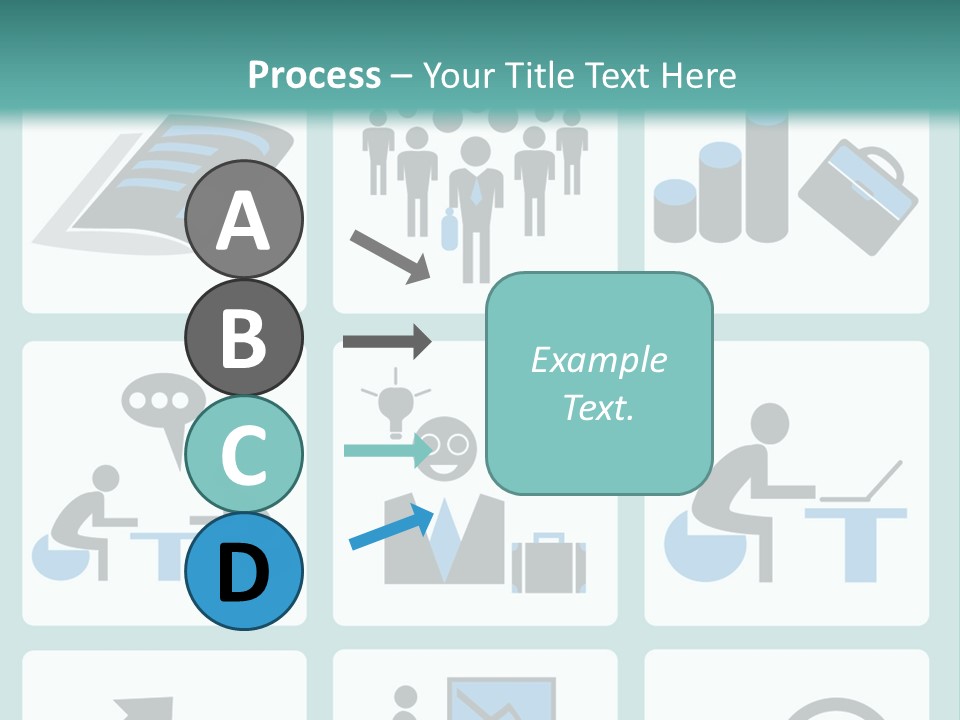 A Set Of Business Icons On A Blue Background PowerPoint Template