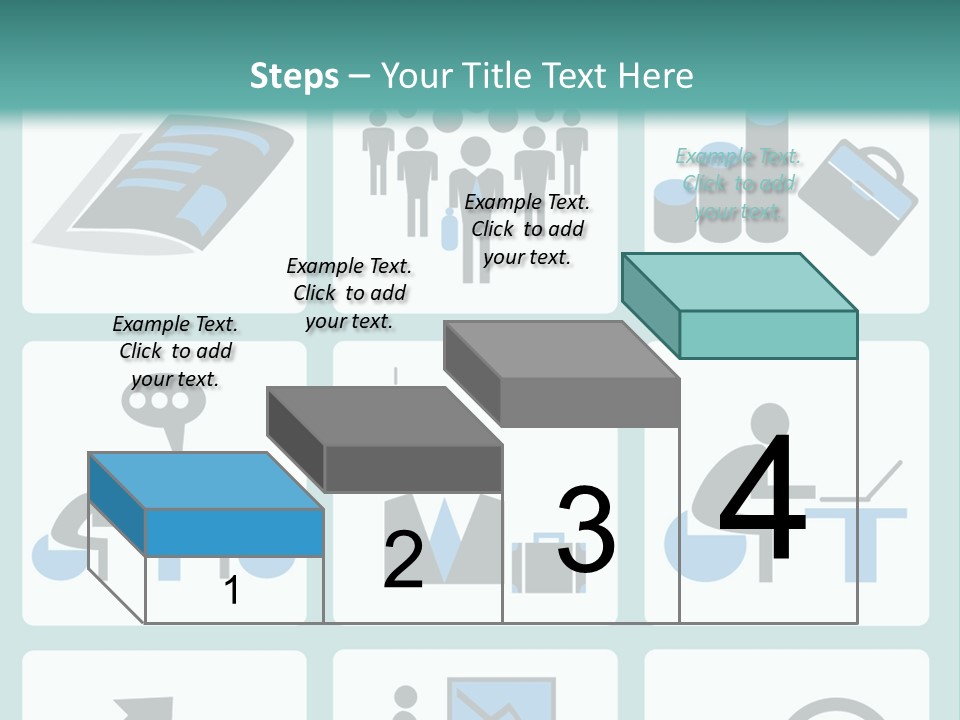 A Set Of Business Icons On A Blue Background PowerPoint Template