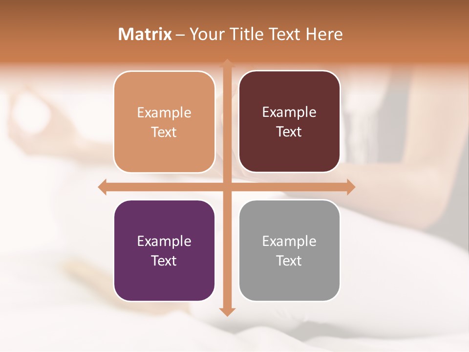 A Woman Sitting On A Bed With Her Hands In The Air PowerPoint Template