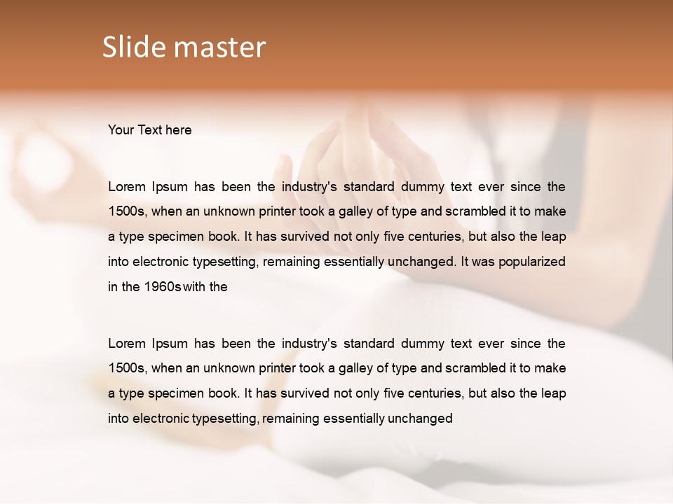 A Woman Sitting On A Bed With Her Hands In The Air PowerPoint Template