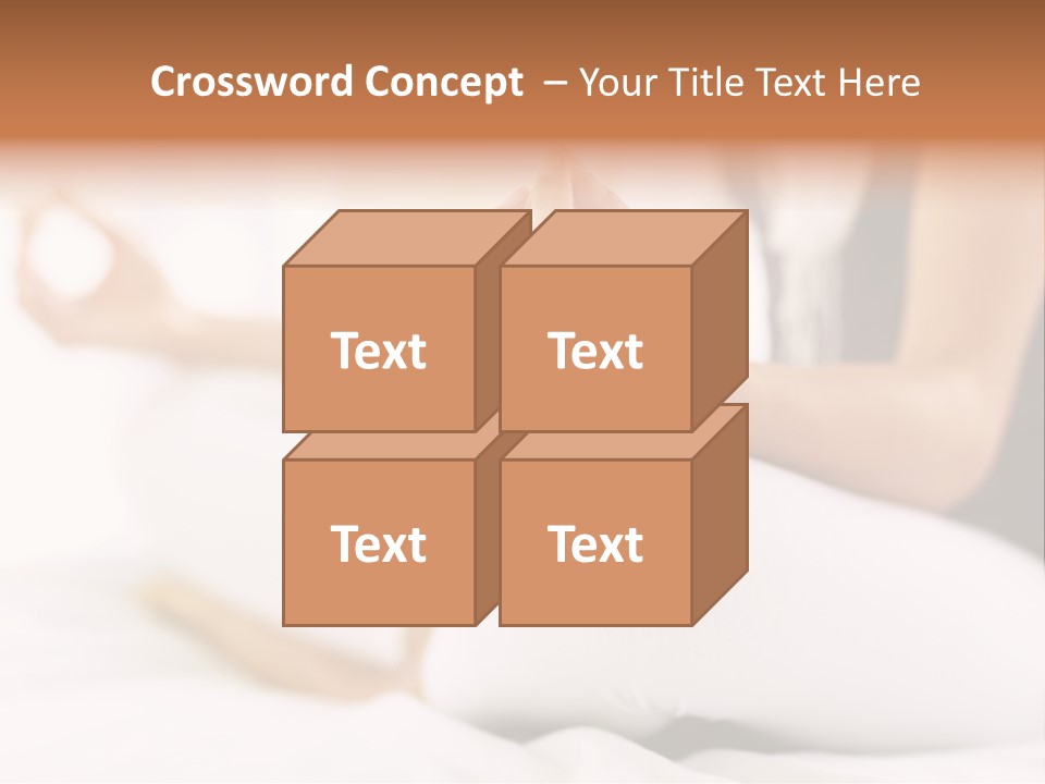 A Woman Sitting On A Bed With Her Hands In The Air PowerPoint Template