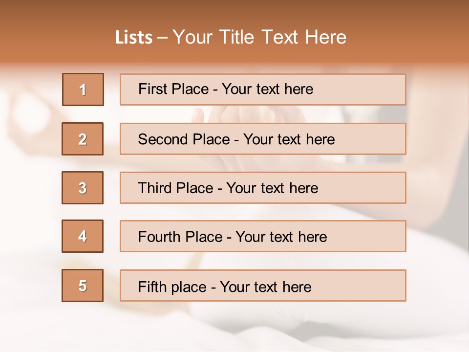 A Woman Sitting On A Bed With Her Hands In The Air PowerPoint Template