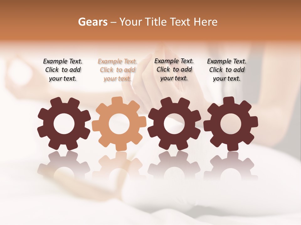 A Woman Sitting On A Bed With Her Hands In The Air PowerPoint Template