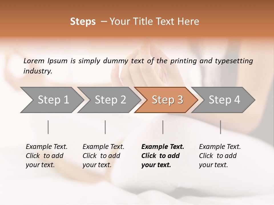 A Woman Sitting On A Bed With Her Hands In The Air PowerPoint Template