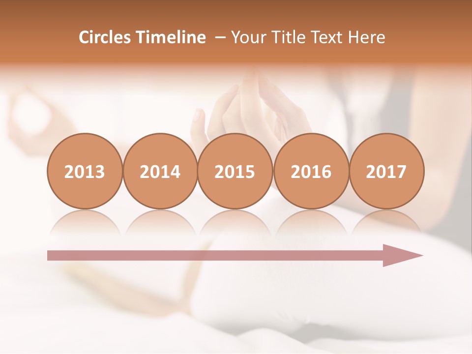 A Woman Sitting On A Bed With Her Hands In The Air PowerPoint Template