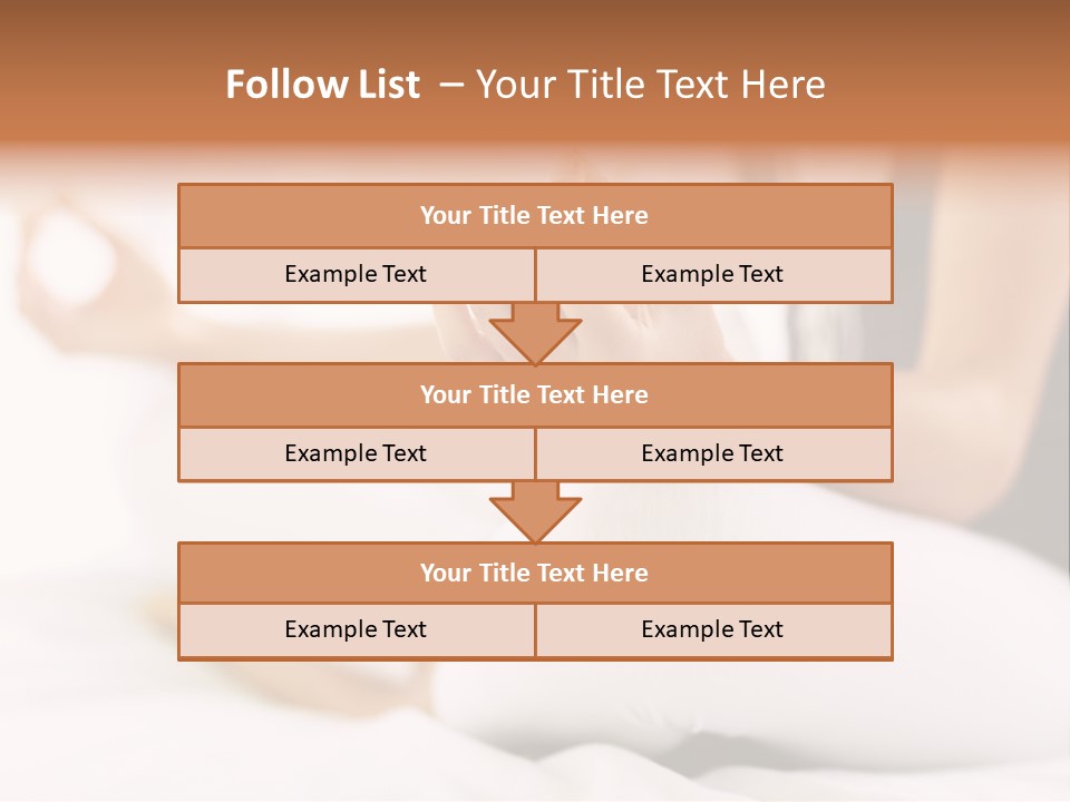 A Woman Sitting On A Bed With Her Hands In The Air PowerPoint Template