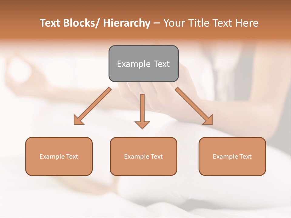 A Woman Sitting On A Bed With Her Hands In The Air PowerPoint Template