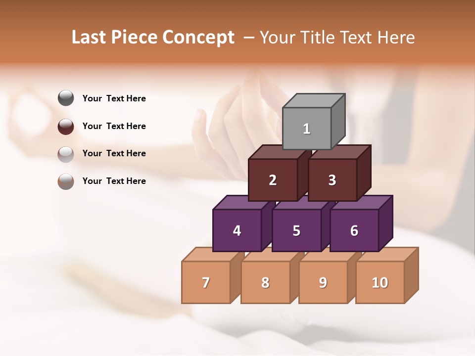 A Woman Sitting On A Bed With Her Hands In The Air PowerPoint Template