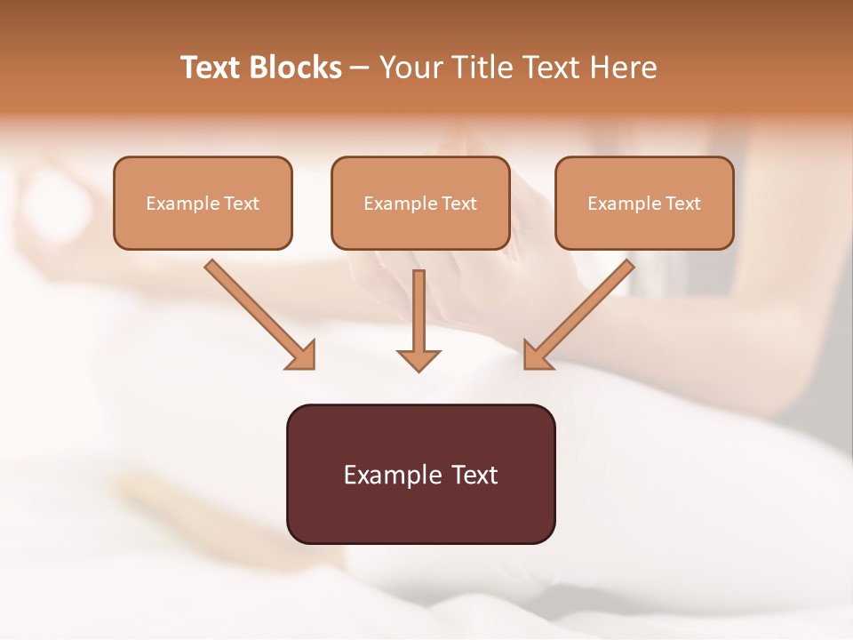 A Woman Sitting On A Bed With Her Hands In The Air PowerPoint Template