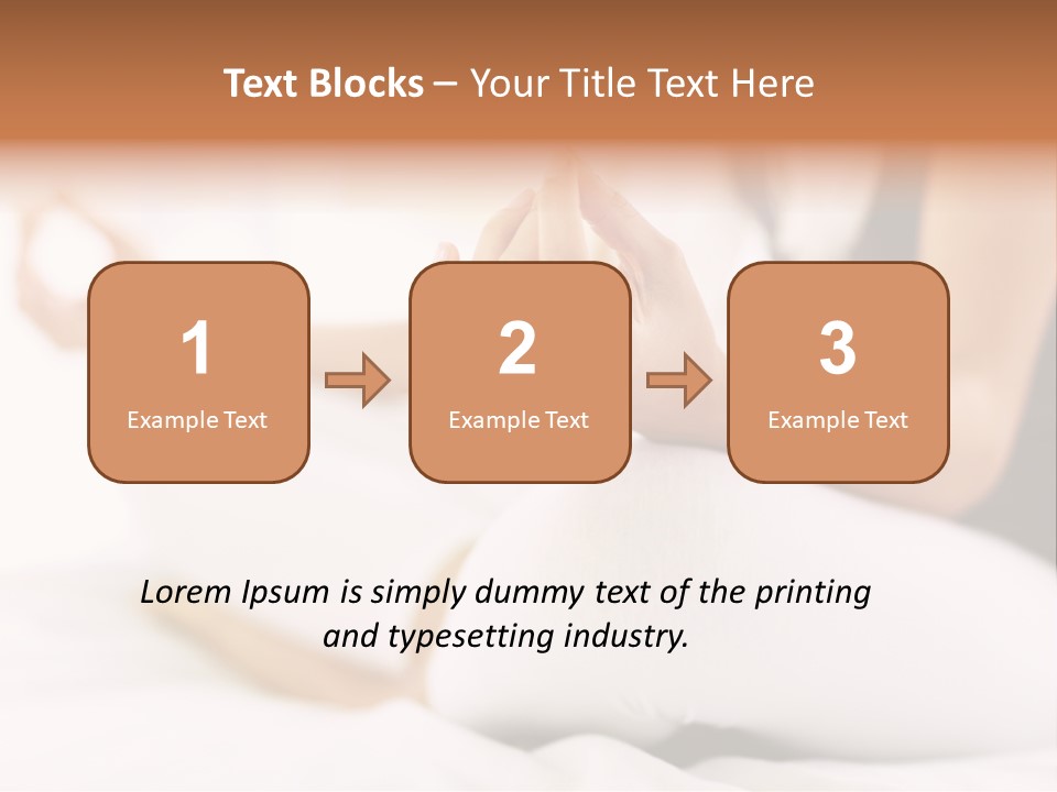 A Woman Sitting On A Bed With Her Hands In The Air PowerPoint Template