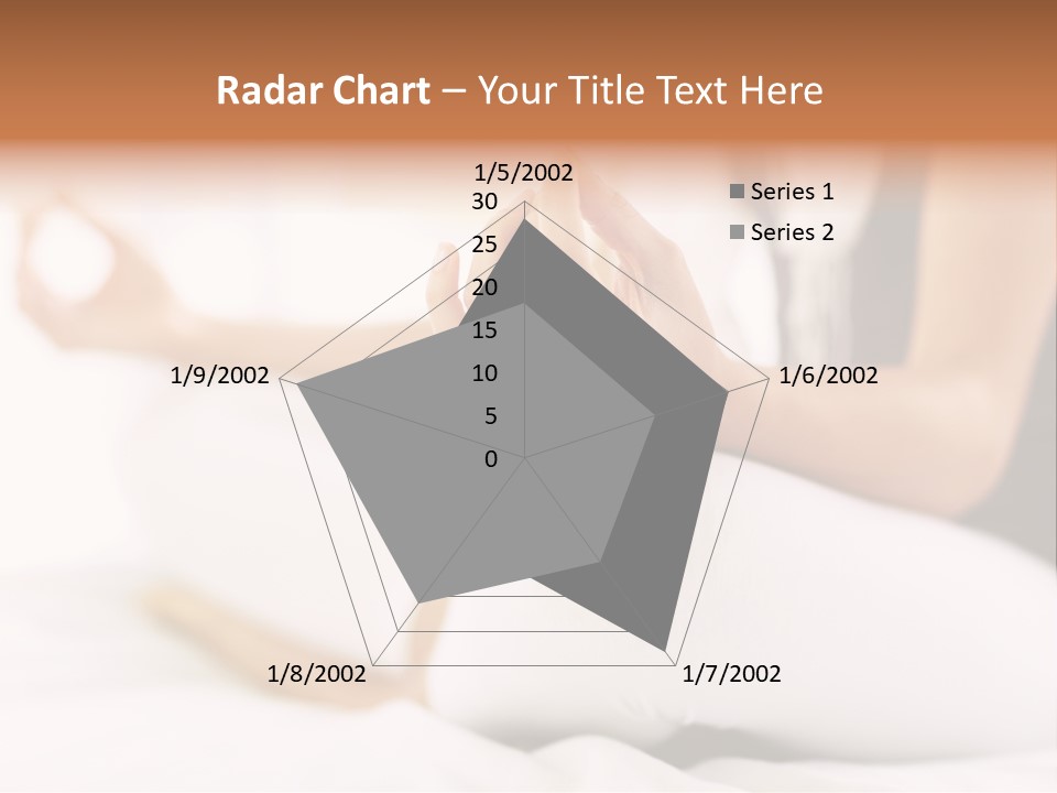 A Woman Sitting On A Bed With Her Hands In The Air PowerPoint Template