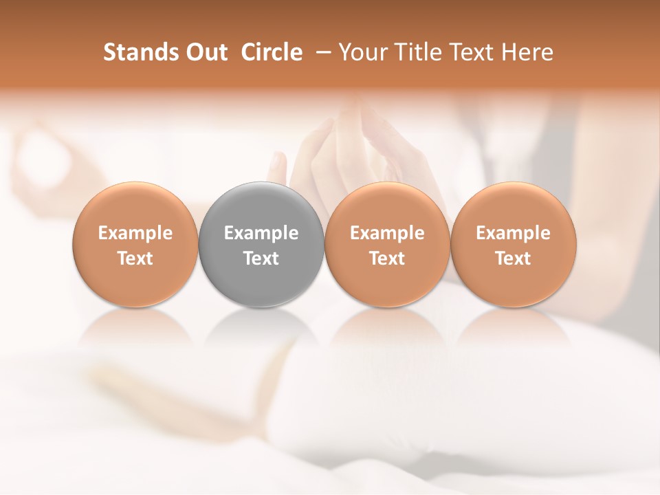 A Woman Sitting On A Bed With Her Hands In The Air PowerPoint Template