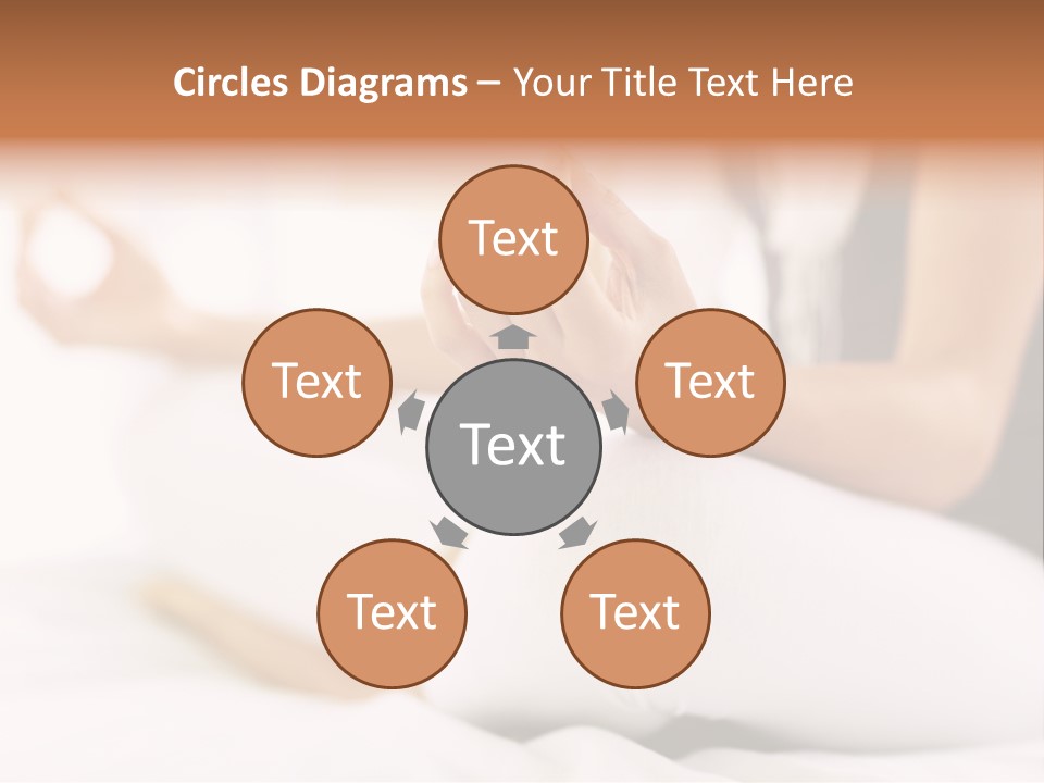 A Woman Sitting On A Bed With Her Hands In The Air PowerPoint Template