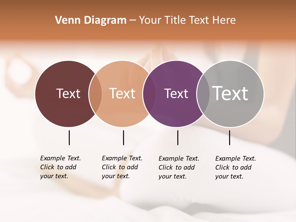 A Woman Sitting On A Bed With Her Hands In The Air PowerPoint Template