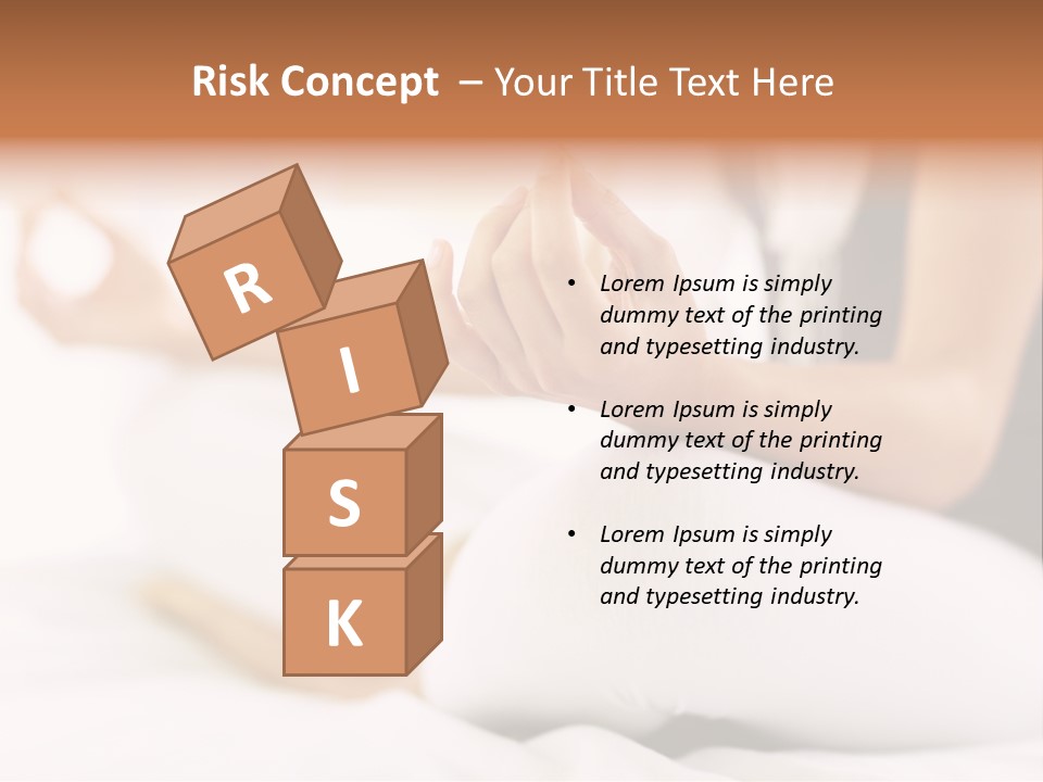 A Woman Sitting On A Bed With Her Hands In The Air PowerPoint Template