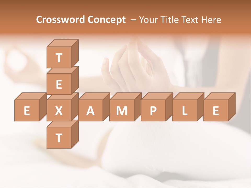 A Woman Sitting On A Bed With Her Hands In The Air PowerPoint Template