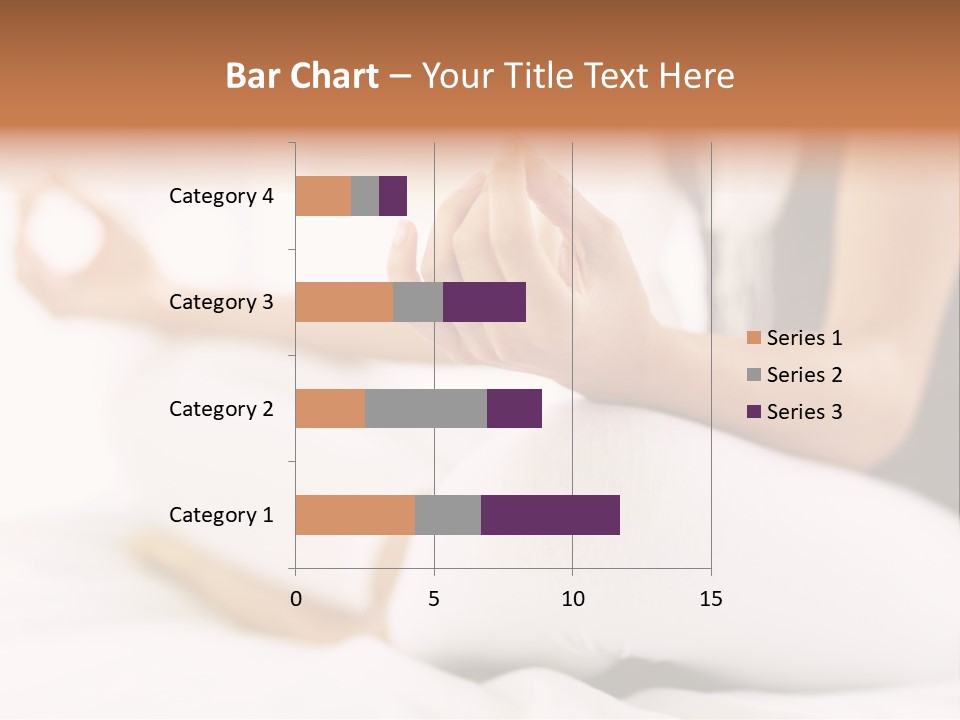 A Woman Sitting On A Bed With Her Hands In The Air PowerPoint Template