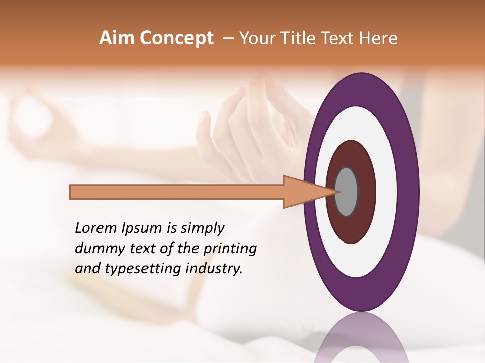 A Woman Sitting On A Bed With Her Hands In The Air PowerPoint Template