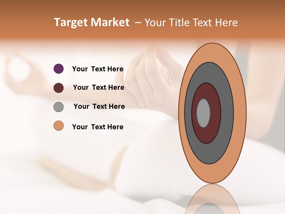 A Woman Sitting On A Bed With Her Hands In The Air PowerPoint Template