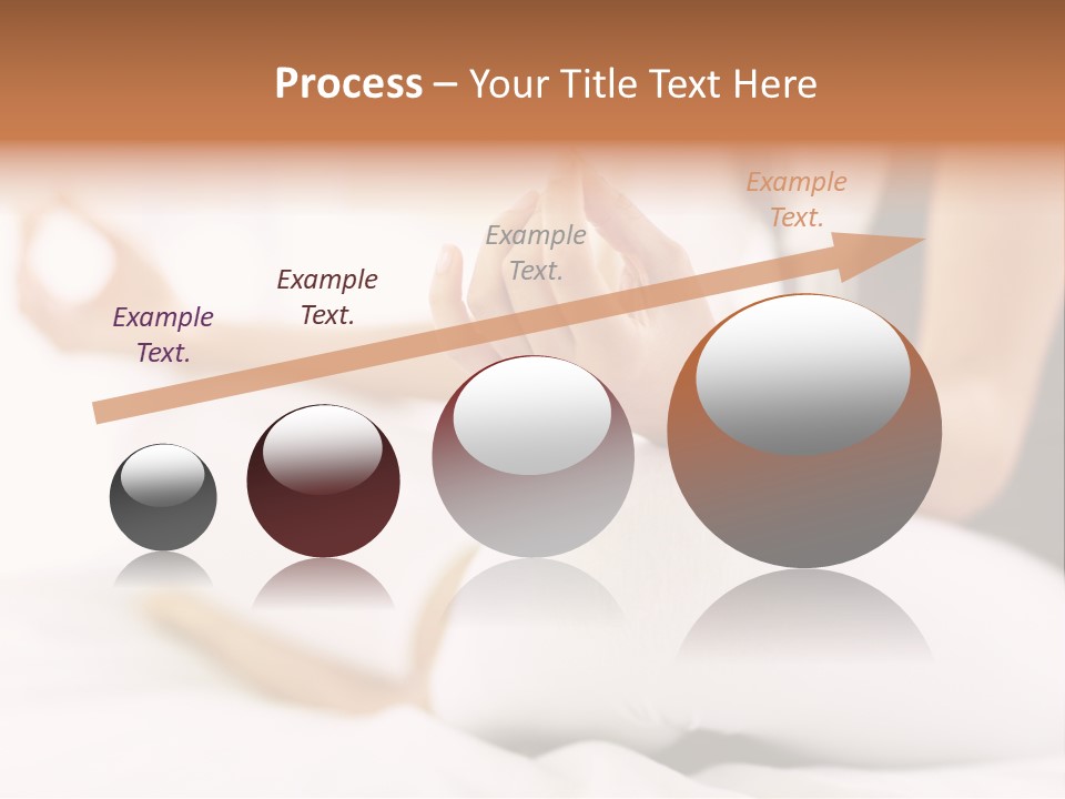 A Woman Sitting On A Bed With Her Hands In The Air PowerPoint Template