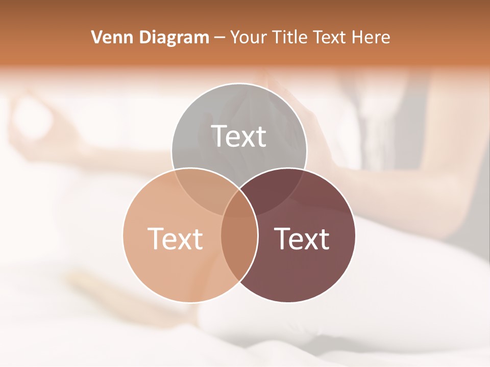 A Woman Sitting On A Bed With Her Hands In The Air PowerPoint Template