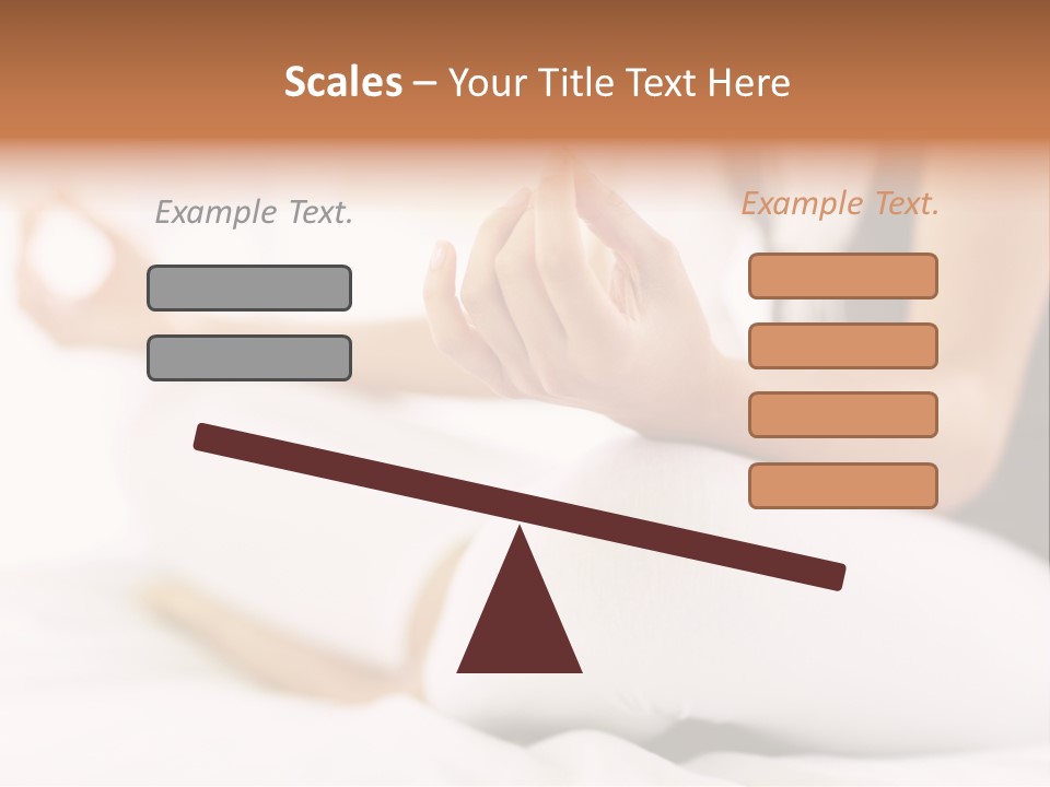 A Woman Sitting On A Bed With Her Hands In The Air PowerPoint Template