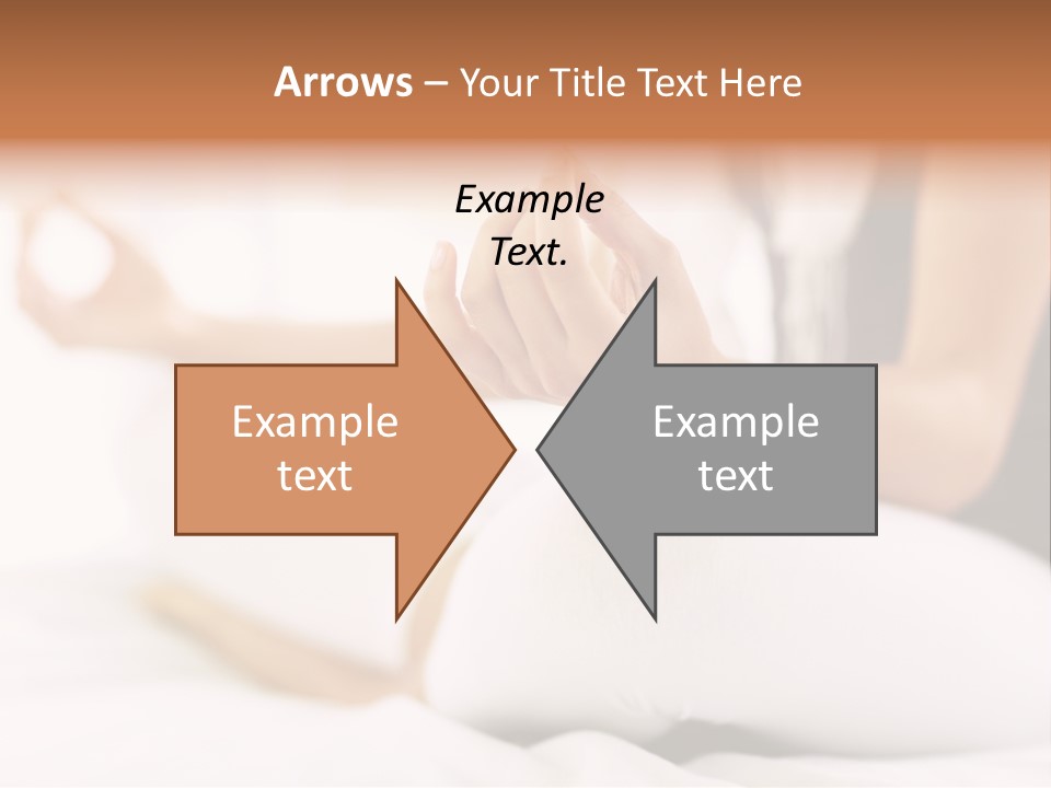 A Woman Sitting On A Bed With Her Hands In The Air PowerPoint Template