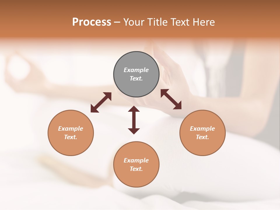 A Woman Sitting On A Bed With Her Hands In The Air PowerPoint Template