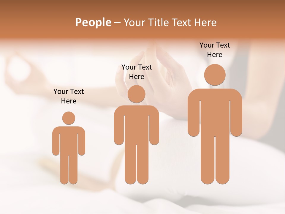 A Woman Sitting On A Bed With Her Hands In The Air PowerPoint Template