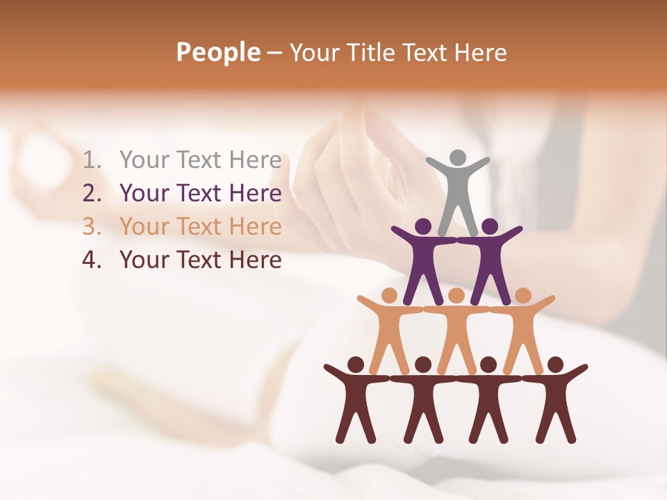 A Woman Sitting On A Bed With Her Hands In The Air PowerPoint Template