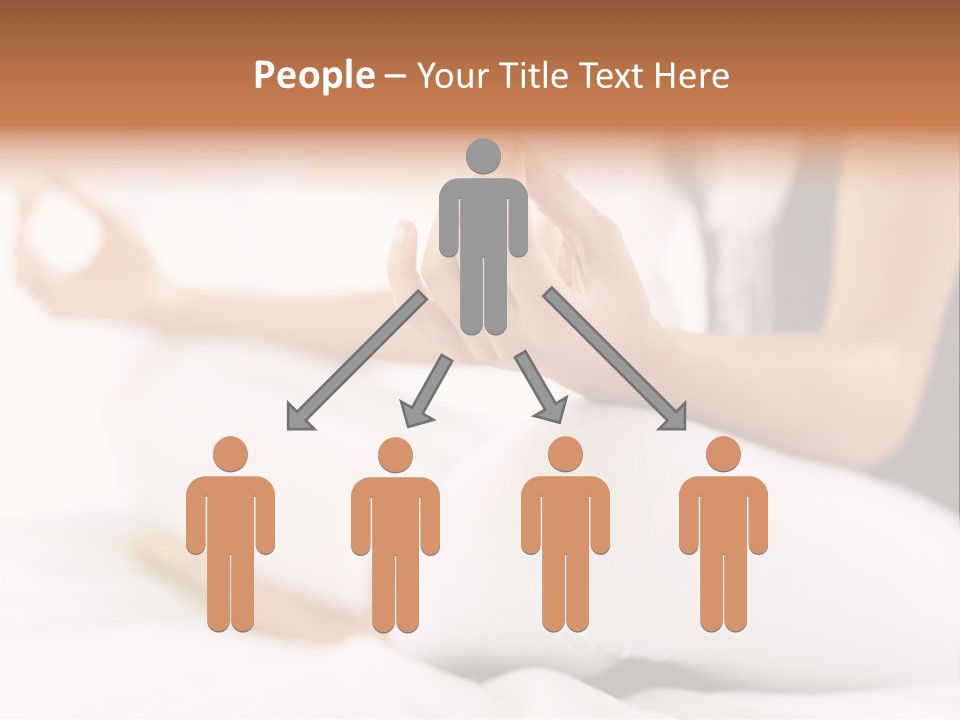 A Woman Sitting On A Bed With Her Hands In The Air PowerPoint Template