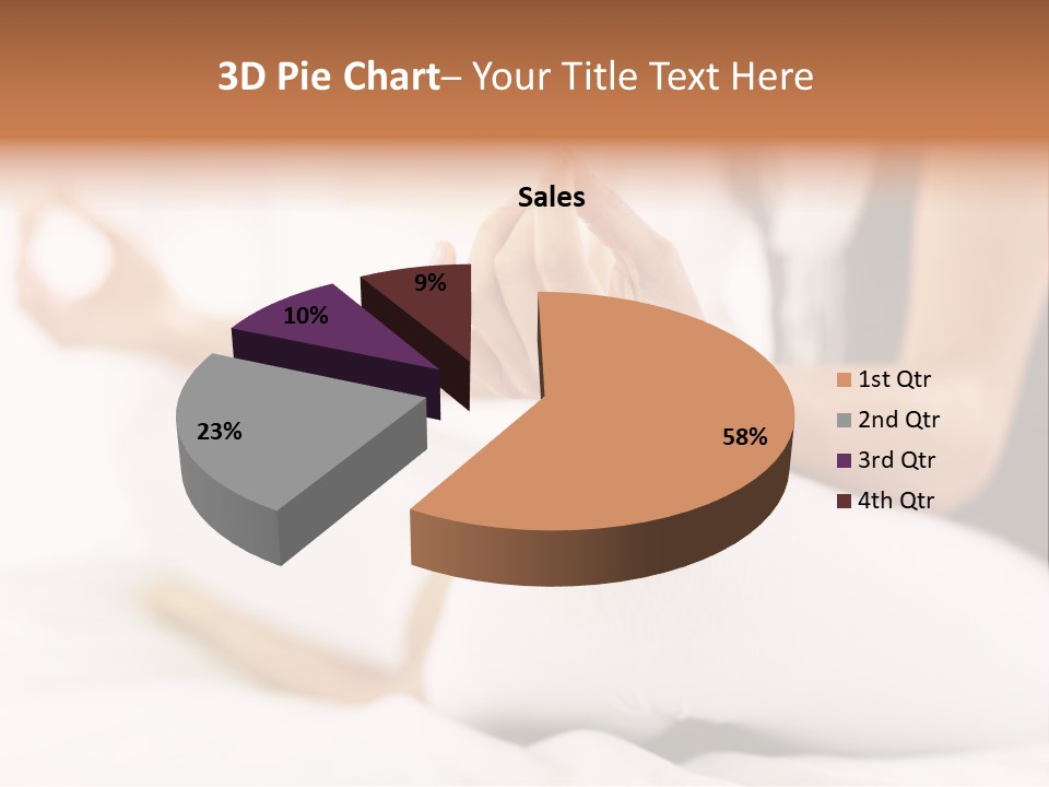 A Woman Sitting On A Bed With Her Hands In The Air PowerPoint Template