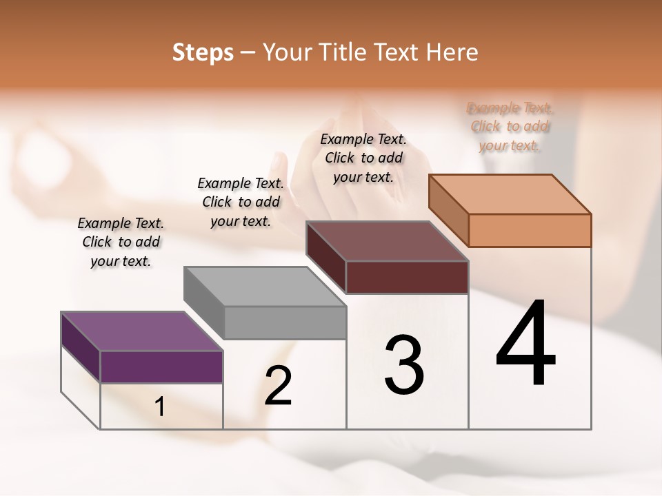 A Woman Sitting On A Bed With Her Hands In The Air PowerPoint Template