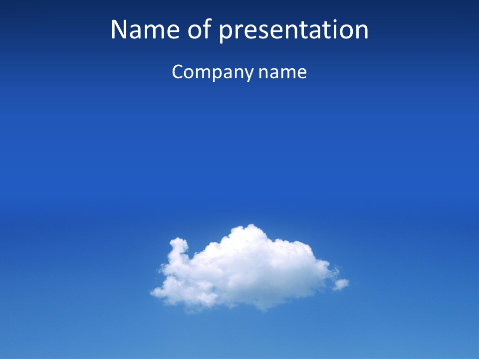 A Blue Sky With A Cloud In The Middle Of It PowerPoint Template