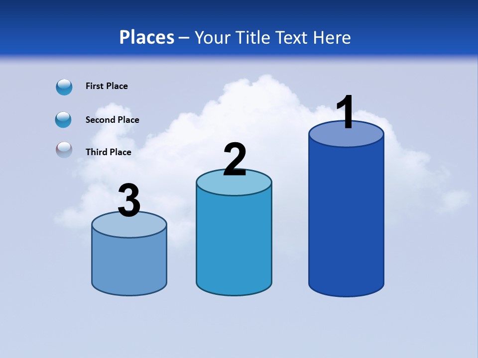 A Blue Sky With A Cloud In The Middle Of It PowerPoint Template