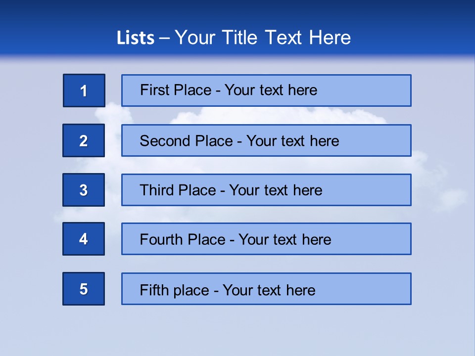 A Blue Sky With A Cloud In The Middle Of It PowerPoint Template
