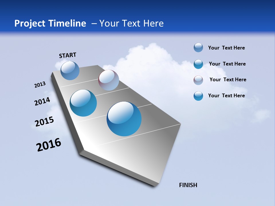 A Blue Sky With A Cloud In The Middle Of It PowerPoint Template