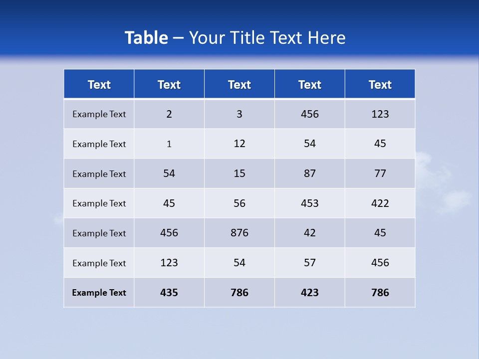 A Blue Sky With A Cloud In The Middle Of It PowerPoint Template