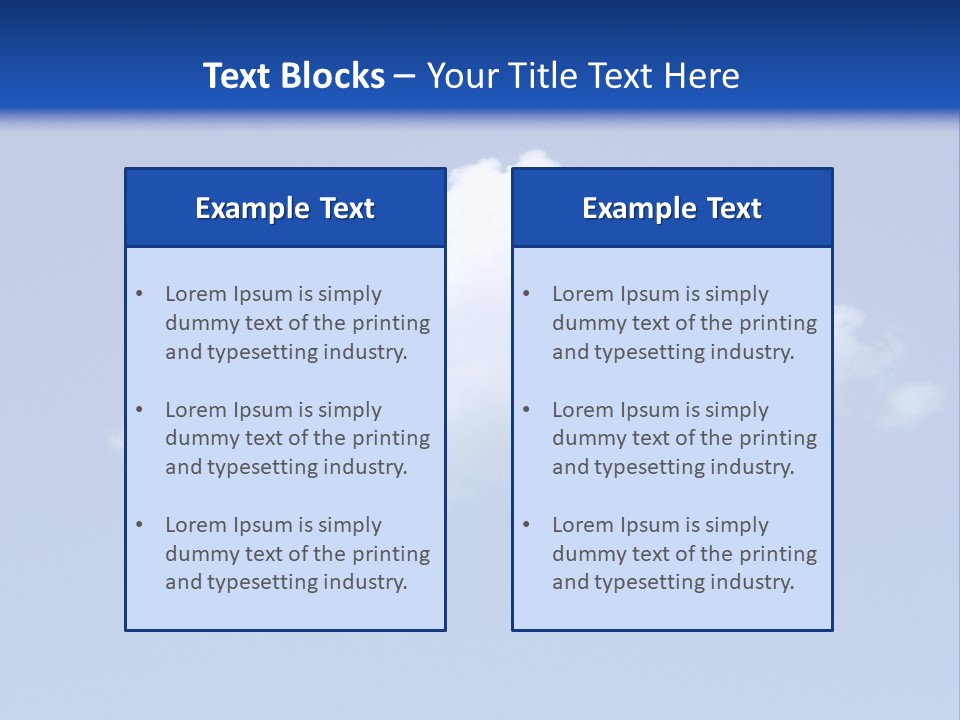 A Blue Sky With A Cloud In The Middle Of It PowerPoint Template