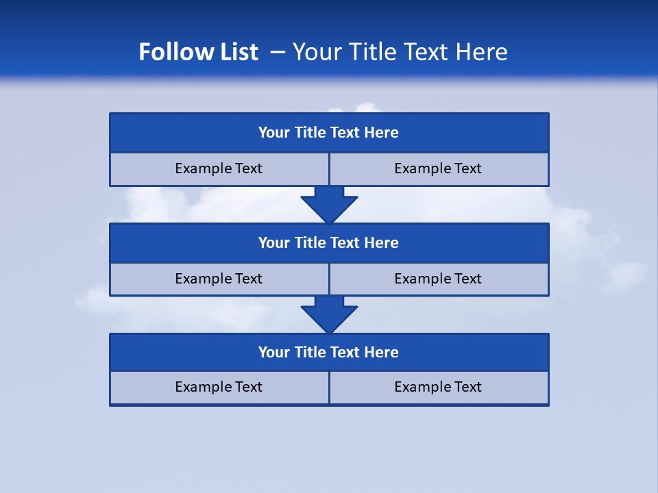 A Blue Sky With A Cloud In The Middle Of It PowerPoint Template