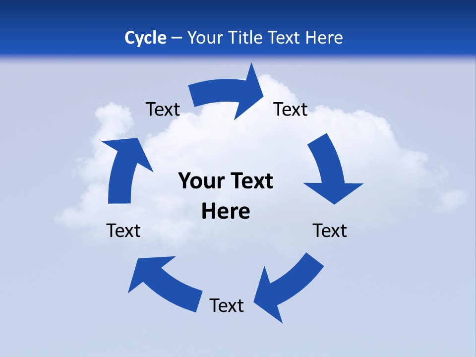 A Blue Sky With A Cloud In The Middle Of It PowerPoint Template
